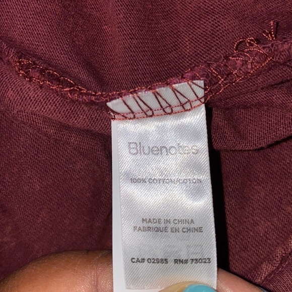 Bluenotes burgundy distressed Sleeveless top L - Picture 7 of 7